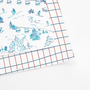 Two-Sided "Ski Toile" Heavyweight Christmas/Holiday Gift Wrap by Ramus & Co (Eight Sheets) - 1 of 4