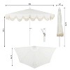 JONATHAN Y Beverly 9 ft. Designer Classic Scalloped Fringe Half Market Patio Umbrella with Crank, Push Button Tilt and UV Protection - 3 of 4