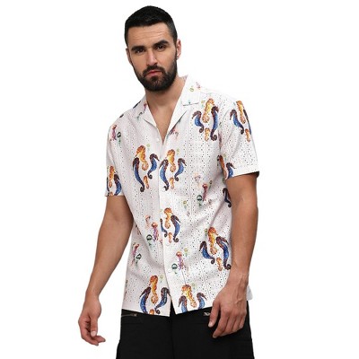 Campus Sutra Men Men's Multicolour Mesh Seahorse Shirt
