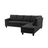 DOMETOUR 3-Piece Linen Sofa L Shaped Sofa for Living Room Black Gray - 4 of 4