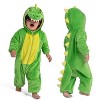 Joyfy Baby Halloween Dinosaur Costume, Green One-Piece Hooded Jumpsuit Halloween Cosplay Costume for Toddler Halloween & Play - 2 of 4