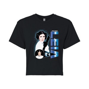 Women's - Star Wars - Leia Collage Cropped Graphic T-Shirt - 1 of 4