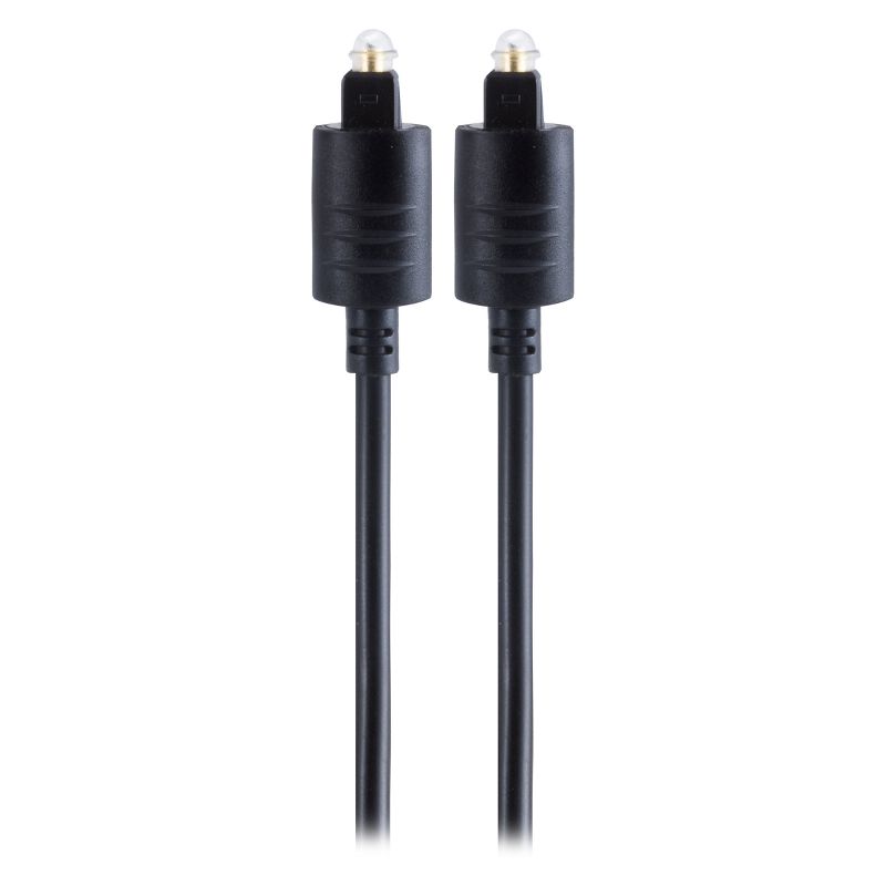 Philips 10' Toslink Digital Fiber Optic Cable with Mini Adapter - Black, 1 of 9