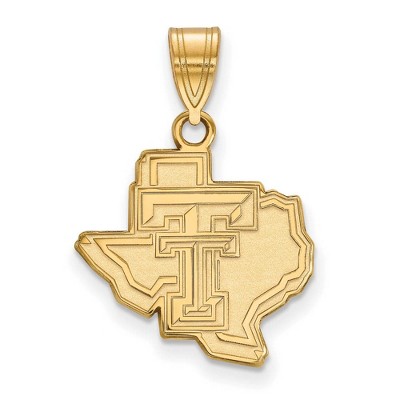 Black Bow Jewelry 14k Yellow Gold Texas Tech Red Raiders NCAA Medium Pendant