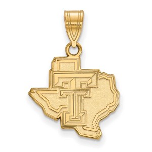 Black Bow Jewelry 14k Yellow Gold Texas Tech Red Raiders NCAA Medium Pendant - 1 of 3
