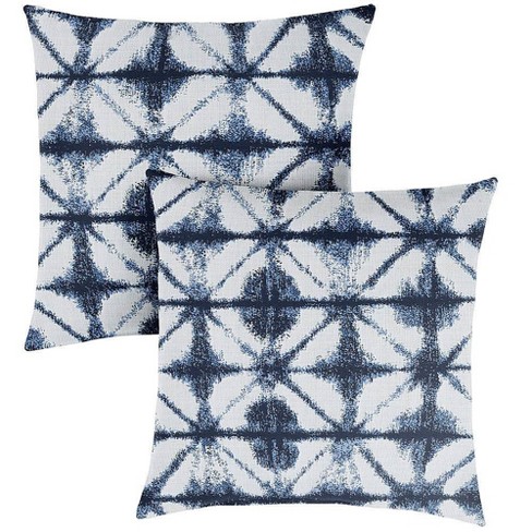 Outdoor Pillows with Insert Blue Geometric Patio Accent Throw Pillows –  Fabritones