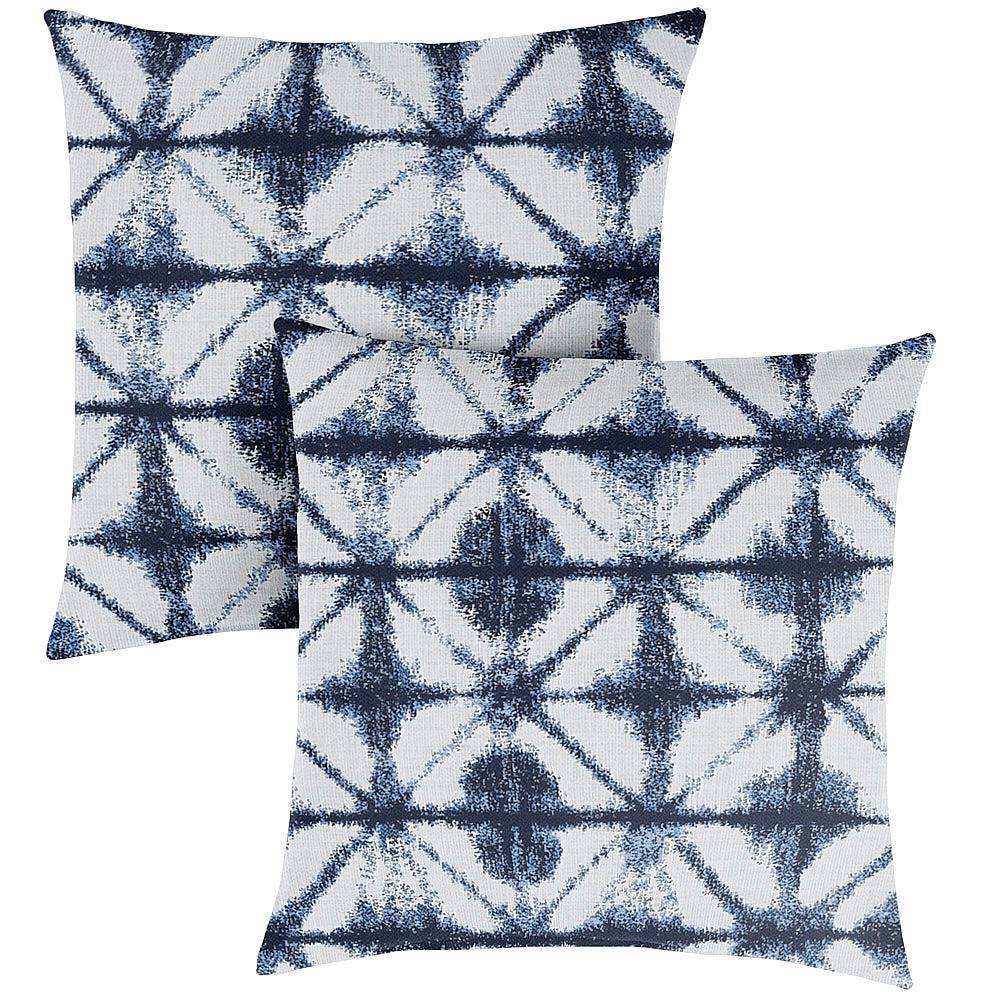 Photos - Pillow Sunbrella 2pk Outdoor Throw  Midori Indigo: UV & Weather-Resistant, Transitional Style