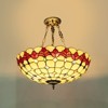 YIYIBYUS Tiffany Ceiling Light Fixture With Stained Glass Shade, Semi Flush Mount Lamp - 2 of 4