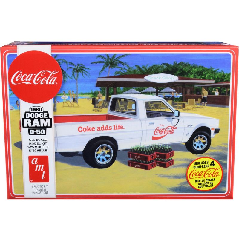 Skill 3 Model Kit 1980 Dodge Ram D-50 Pickup Truck "Coca-Cola" Four Bottle Crates 1/25 Scale Model by AMT, 1 of 5