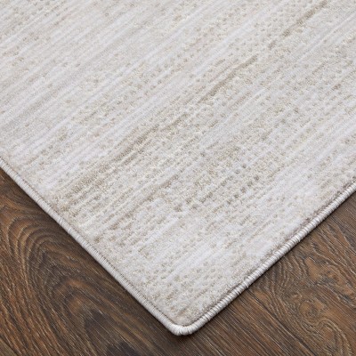 Ivory and Beige Flat Woven Rectangular Area Rug