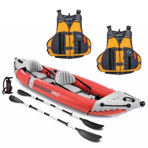 2 M/l Pro : Person Jackets, Set 2 Intex Life W/ Kayak Excursion Target Solaris Inflatable