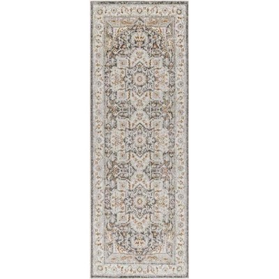Mark & Day Kortny 2'6"x7'3" Runner Woven Indoor Area Rugs Ivory/Dark Brown: Stain-Resistant, Pet Friendly, Botanical Pattern