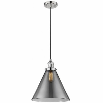 Cone - 1 Light Cord Hung Mini Pendant In Industrial Style-14 Inches Tall and 12 Inches Wide