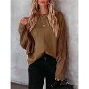 Clearlove Womens Crewneck Long Sleeve Pullover Sweaters Cable Knit Casual Loose Chunky Sweater Tops - 2 of 4