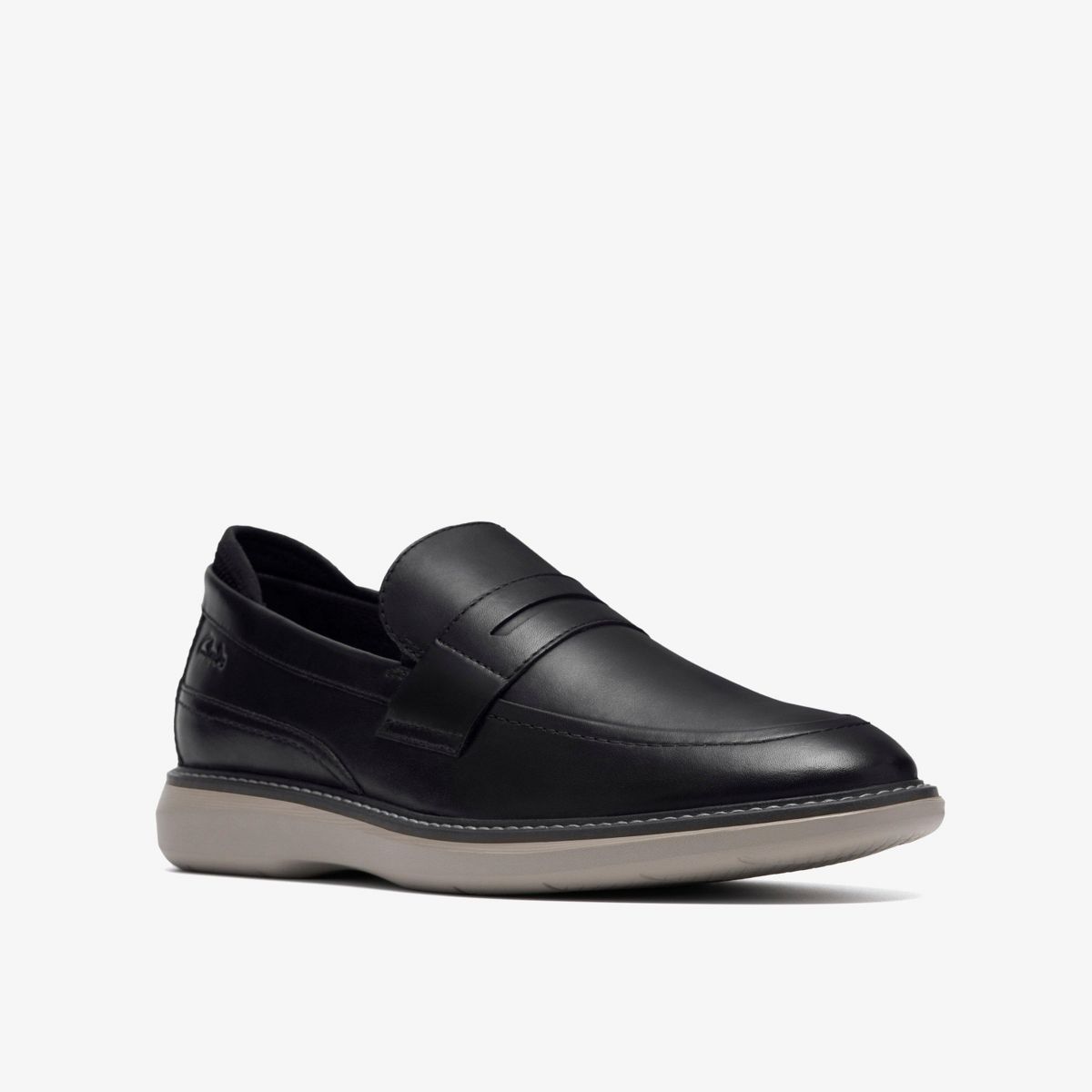 Clarks Mens Brantin Loafer Black Leather Shoes - thumbnail 4