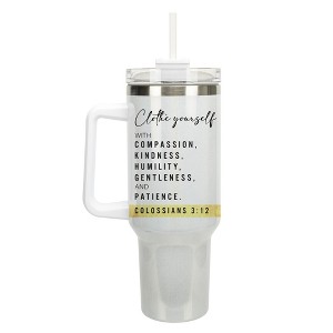 Elanze Designs Clothe Yourself Compassion Colossians 3:12 40 oz. Stainless Steel, Large Water Bottle Coffee Mug, Spill & Leak Resistant, Thermal - 1 of 1