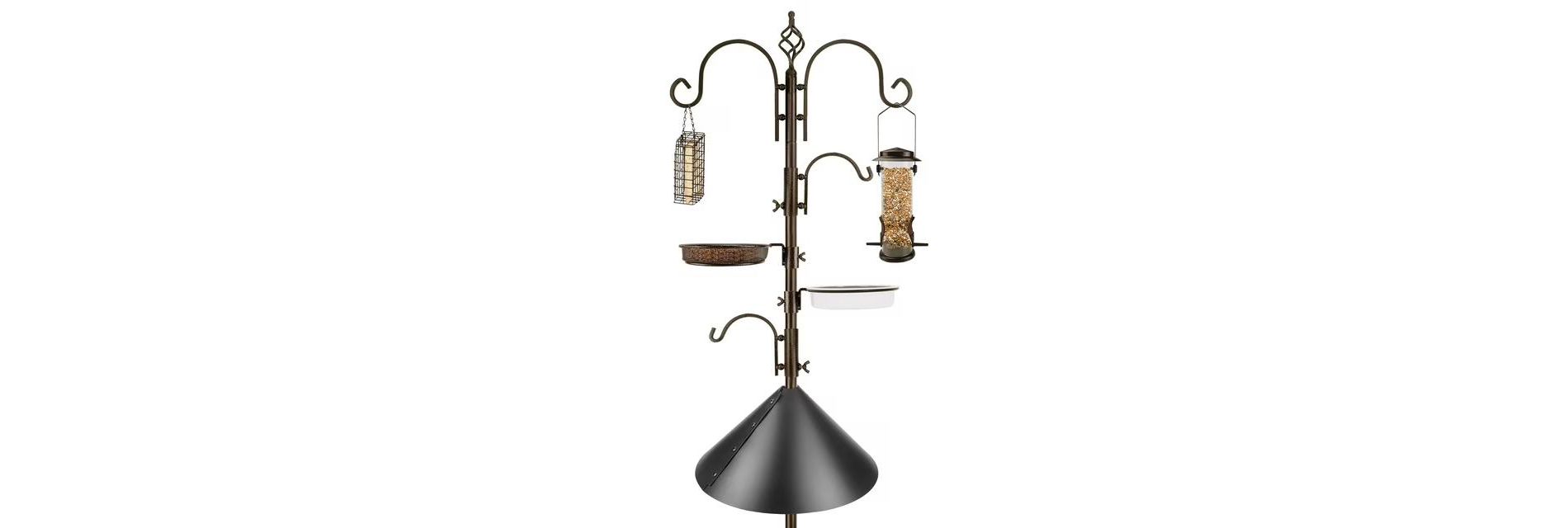 Snynuxx Bird Feeders Bird Feeding Station Kit Bird Feeding Pole Wild Bird Feeder Hanging Kit with Squirrel Guard Baffle