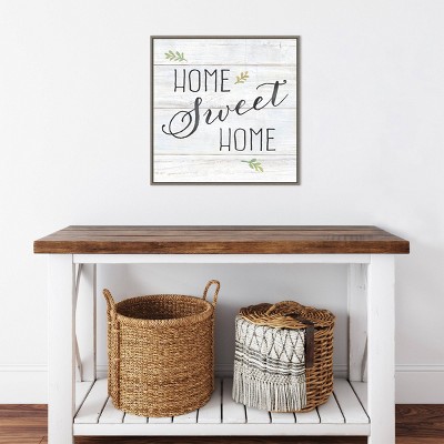 22" x 22" Home Sweet Home Rustic Framed Wall Decor