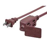 Monoprice Power Cords Extension Cord - 6 Feet - Brown | 16AWG 3-Outlet Polarized NEMA 1-15 Indoor, 13A/1625W