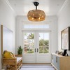 Bella Depot 18" Rattam Weave Farmhouse Ceiling Fan with Remote and Light - 3 of 4