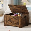 39.4in / 23.6in Storage Chest, Wooden Storage Bench With 2 Safety Hinges, Easy Assembly, Large Toy Chest for Entryway, Living Room, Bedroom - 2 of 4