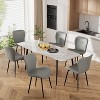 Dining Chairs Set of 2/4/6, Modern Upholstered Pu Leather Kitchen Side Chairs Comfy Backrest - 3 of 4