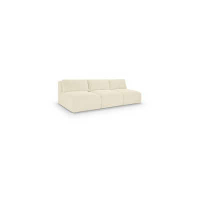 Meridian Furniture,Shaggy Cream Corduroy Performance Fabric Modular Sofa