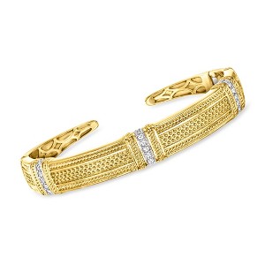 Ross-Simons 0.25 ct. t.w. Diamond Cuff Bracelet in 18kt Gold Over Sterling - 1 of 3