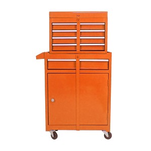 Maggift Tool Boxes and Totes, Mobile Lockable Cabinet with Wheels and Drawers, Rolling Storages for Metal Tool of Cart Spaces, Red, 20.4"*11"*24.8" - 1 of 3