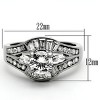 Slickblue Women’s Engagement Ring, Silver Tone, Clear Cubic Zirconia Center, Pave Detailing, Stainless Steel, Sizes 5-10 - 2 of 4