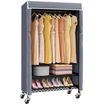 Vipek R1c Rolling Clothes Rack With Cover Portable Freestanding Garment ...