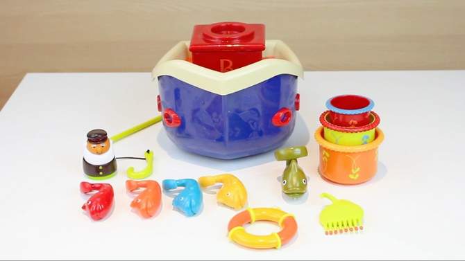 B. toys Bath Toy Set - Fish and Splish, 2 of 13, play video