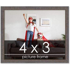 PosterPalooza | Photo Size Textured Grey Picture Frame - UV Acrylic, Foam Board Backing, Hanging Hardware - 1 of 4