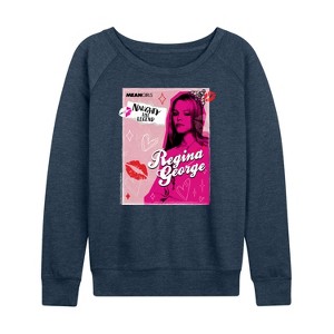 Women's - Mean Girls - Regina George Naughty List Legend Lightweight French Terry Wide Neck Long Sleeve Shirt - 1 of 4