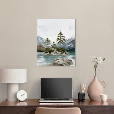 Cold Winter Lake Landscape Wrapped Canvas Wall Art, 20" x 24"