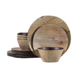Nebula Vortex Wood Grain Design Summer Melamine Dinnerware - 1 of 3
