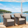 UPTION 2-Person Outdoor Patio Wicker Chair Set - 2 of 4