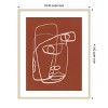 Amanti Art Line Art Abstract Portrait Terracotta 02 by Little Dean Wood Framed Wall Art Print - 3 of 4