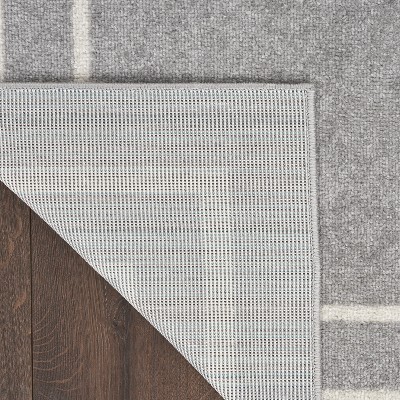 Essentials Grey/Ivory Double Bordered Indoor/Outdoor Rug