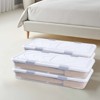 VEVOR Under Bed Storage with Wheels, 31.7 x 15.6 x 6.9 inch Underbed Containers, Underbed Shoes Organizer with Lid & Gray Latch, 4 Pack,White - 2 of 4