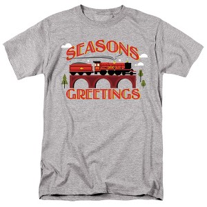 Harry Potter Seasons Greetings Christmas Hogwarts Express Adult T-Shirt Athletic Heather - 1 of 4