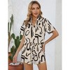 Women 2 Piece Outfit Summer Short Sleeve Top and Shorts Sweatsuit Sets with Pockets - 2 of 4