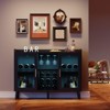 Wine Bar Cabinet,47in Modern Wood Liquor Cabinet Buffet Sideboard Coffee Bar Station with Wine Racks for Home Living Room Dining Room Kitchen - 2 of 4