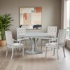 Retro 5-piece Dining Set Extendable Round Table and 4 Chairs for Kitchen Dining Room - Leovsnove - 2 of 4