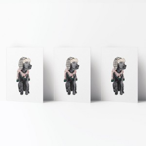 Winter/Holiday Greeting Card Pack Sets (3 ct) Candy Cane Black Lab by Ramus & Co - 1 of 4