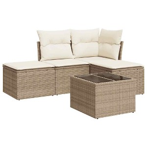 vidaXL Garden Sofa Set Beige - 1 of 4