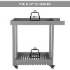 Service Utility Cart with Wheels, 500 lbs Capacity Heavy Duty 2-Tier Tub Storage Rolling Organizer for Warehouse, Garage, Industrial Workshop - 4 of 4