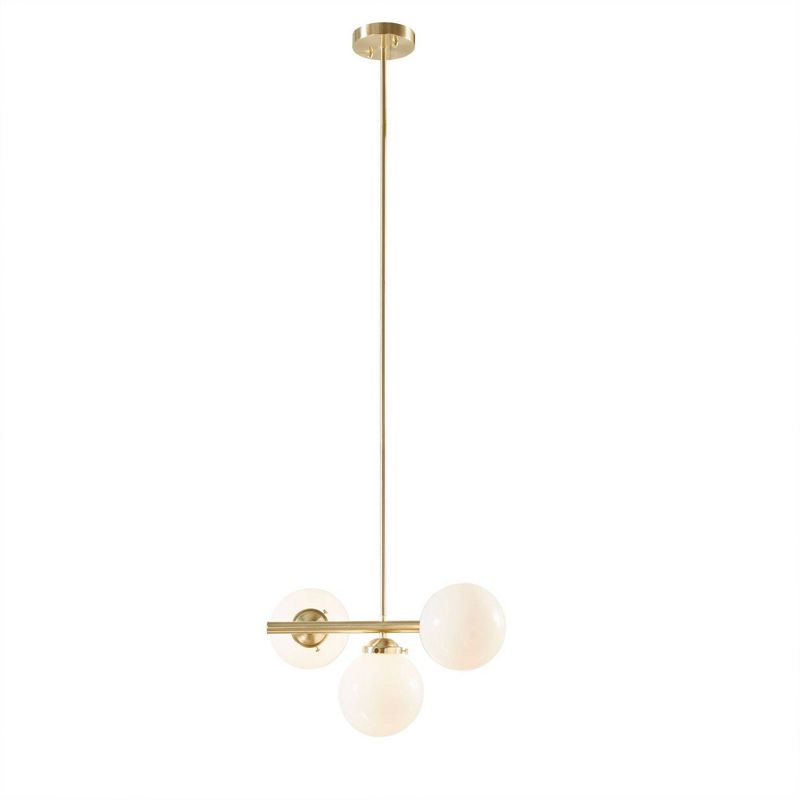 3-Light Aurelia Chandelier with Frosted Glass Globe Gold - Ink+Ivy, 4 of 10