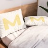 Deny Designs Standard April Lane Art Block Yellow Monogram M Microfiber Printed Pillow Sham - 2 of 3