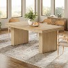 Modern 63" Farmhouse Dining Table for 6, Kitchen Table with Fluted Line for Dining Room, Living Room - 4 of 4